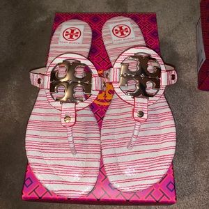 Tory Burch Miller 2 Piano Stripe Red/Gold